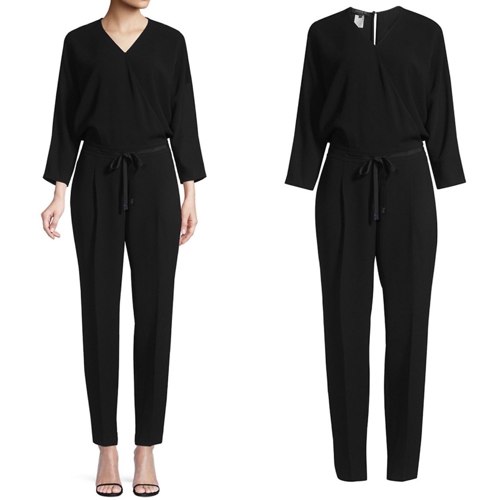 Lafayette 148 Sz L Faux Wrap Jumpsuit EUC